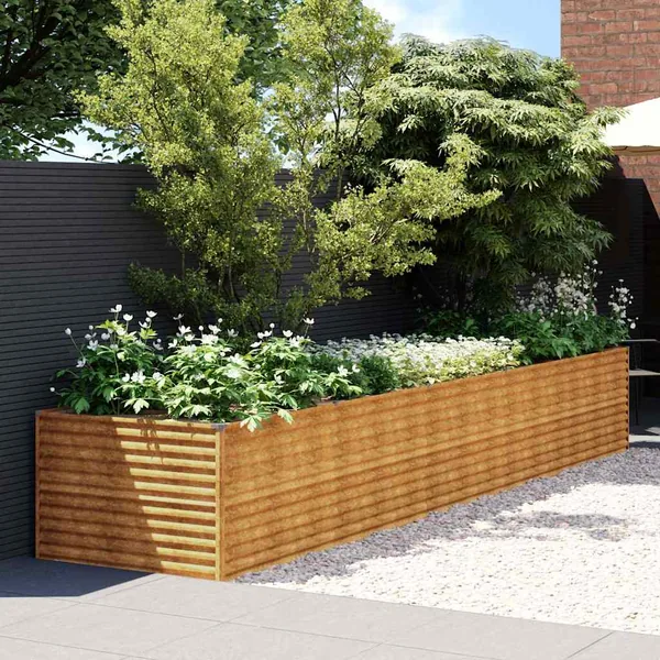 Lit surélevé de jardin 479x100x69 cm acier corten