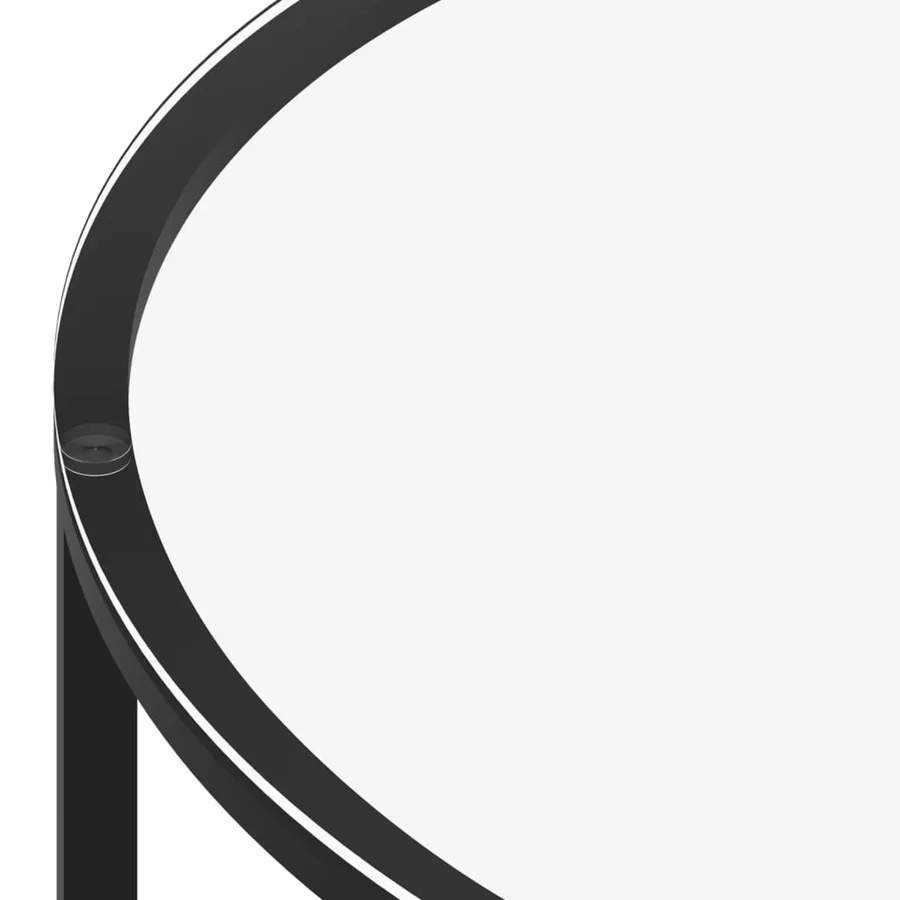 Table à thé Noir et transparent 70 cm Verre trempé - 4