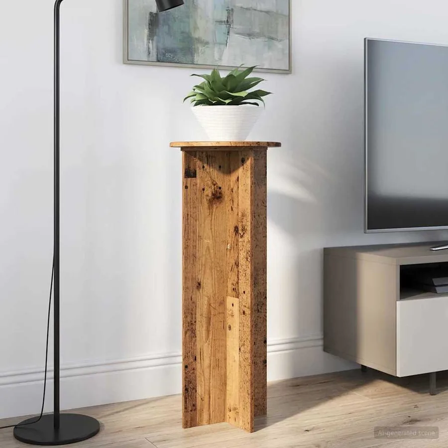 Support de Plante 2 pcs Bois ancien Ø40 x 100 cm - 4