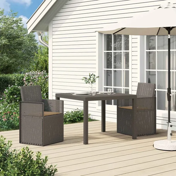 Chaises de jardin salle à manger 2 pcs Gris clair et Taupe PP