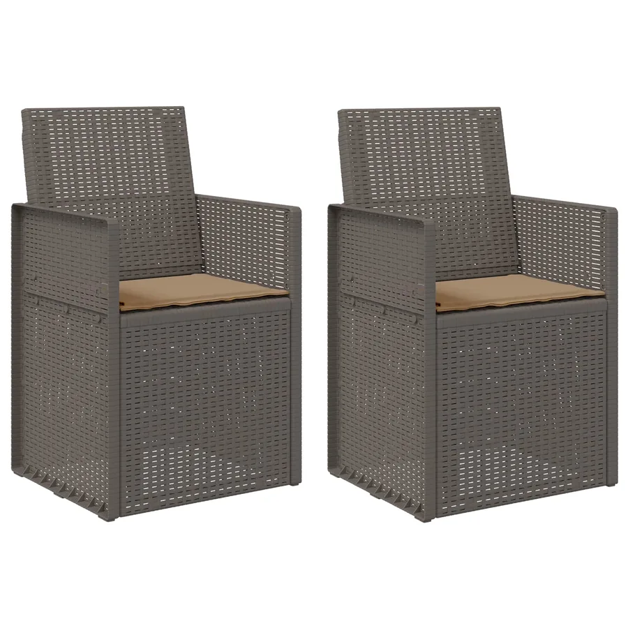 Chaises de jardin salle à manger 2 pcs Gris clair et Taupe PP - 2