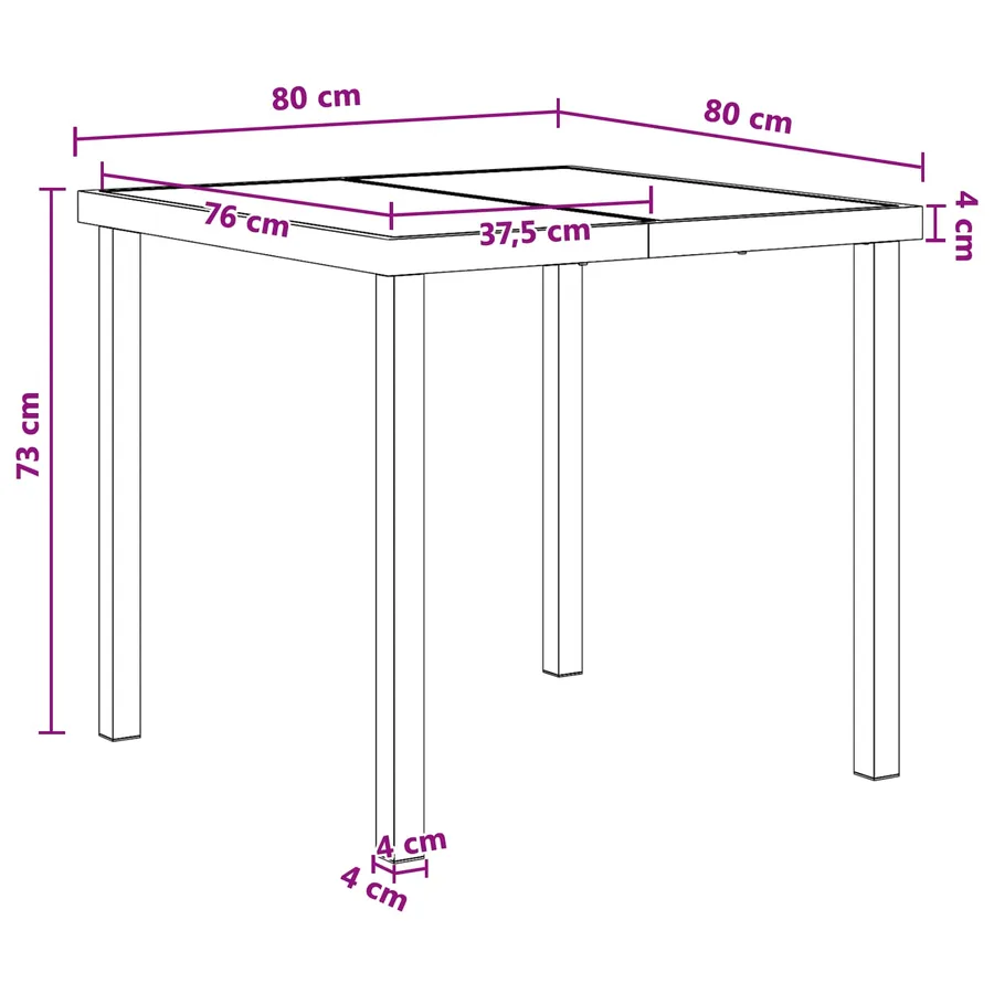 Ensemble de salle à manger pour jardin 5 pcs - 8