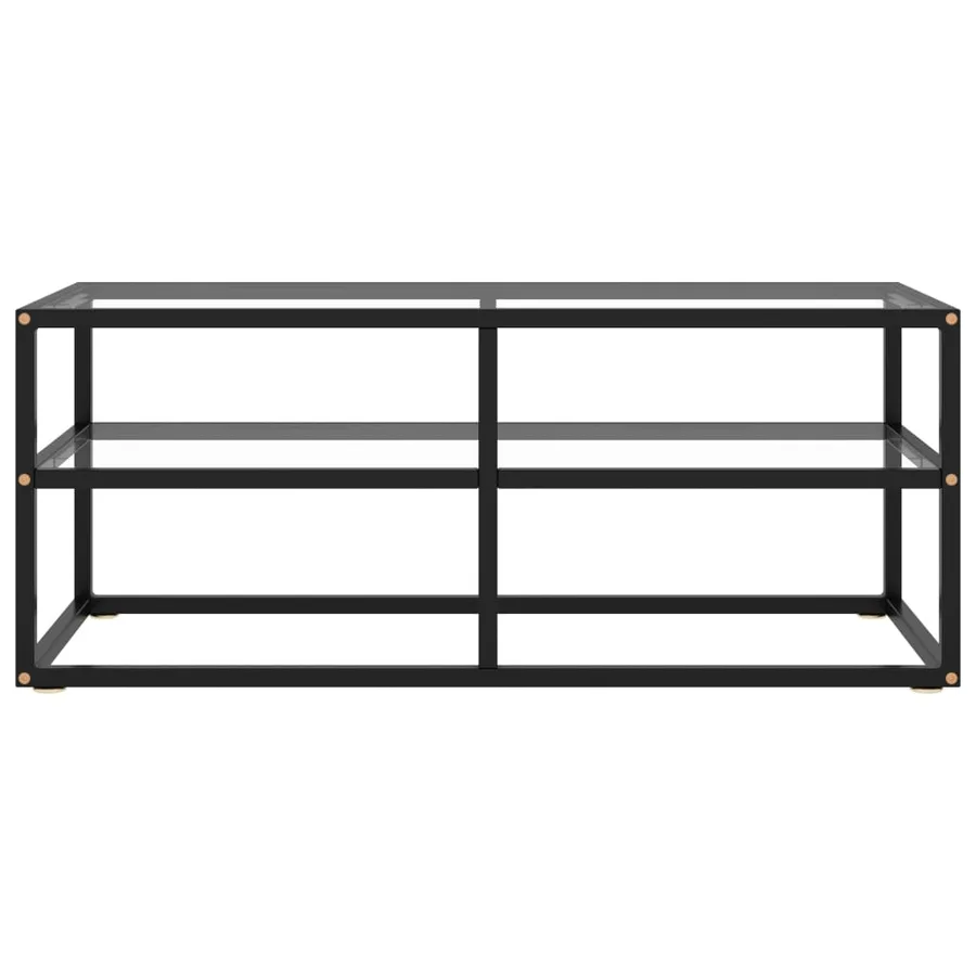Meuble TV avec verre trempé Noir 100x40x40 cm - 2