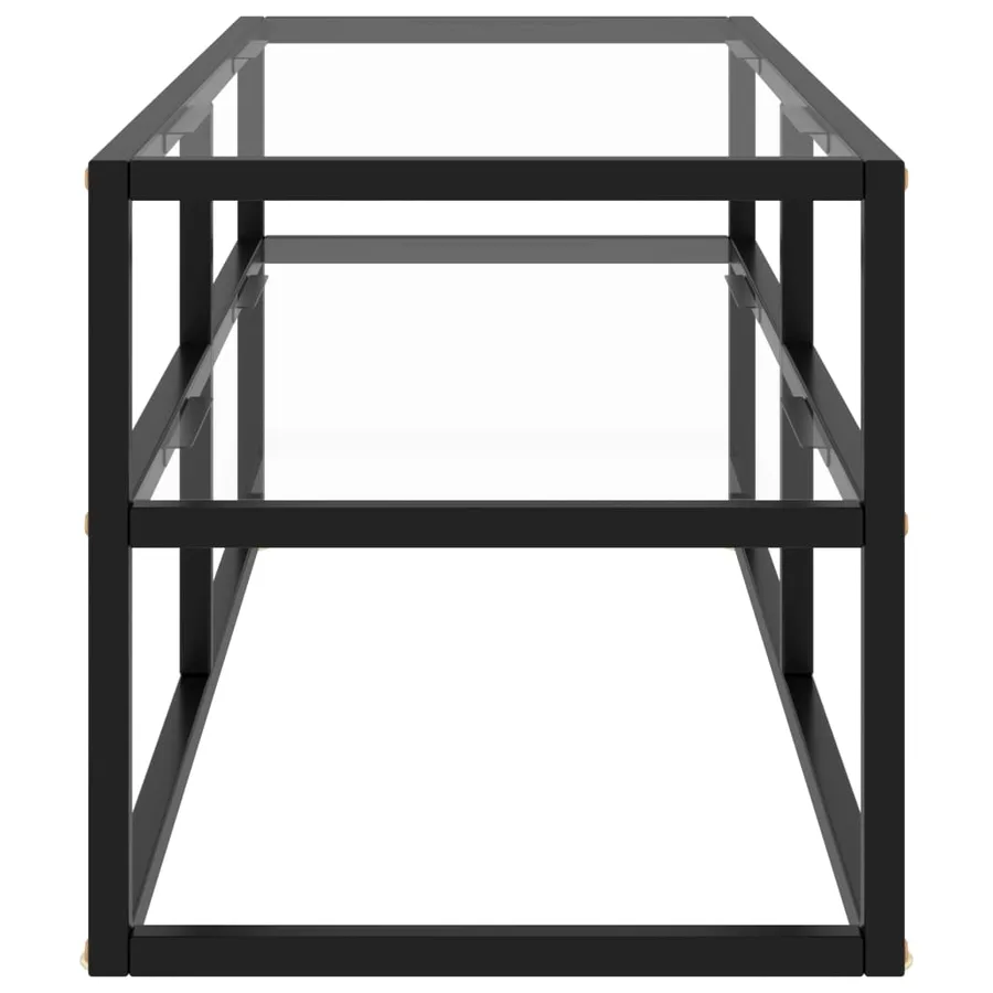 Meuble TV avec verre trempé Noir 100x40x40 cm - 3