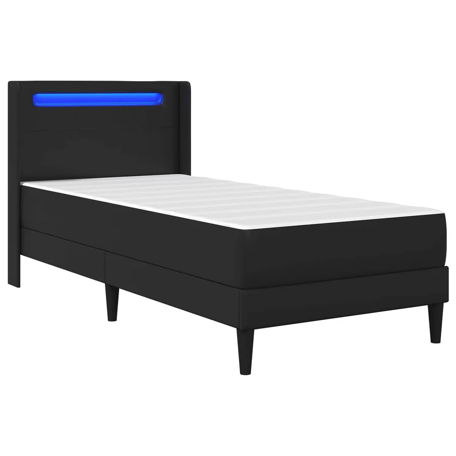 Cadre de lit avec matelas Noir 80 x 200 cm Simili cuir - 5