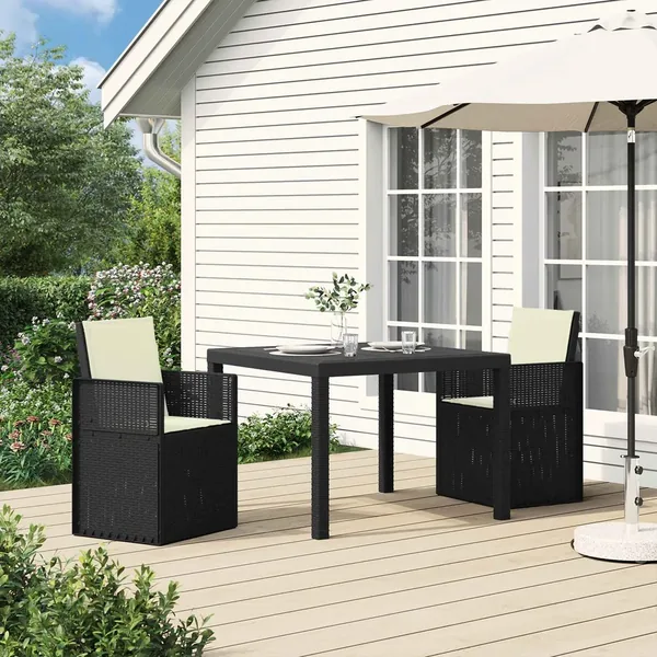 Chaises de jardin salle à manger 2 pcs Anthracite et crème PP