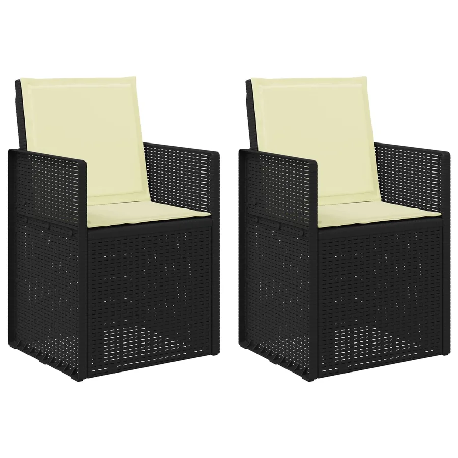 Chaises de jardin salle à manger 2 pcs Anthracite et crème PP - 2
