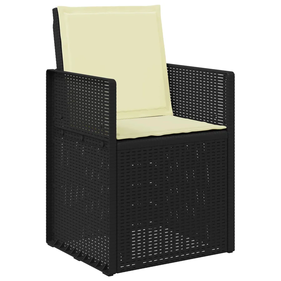 Chaises de jardin salle à manger 2 pcs Anthracite et crème PP - 4