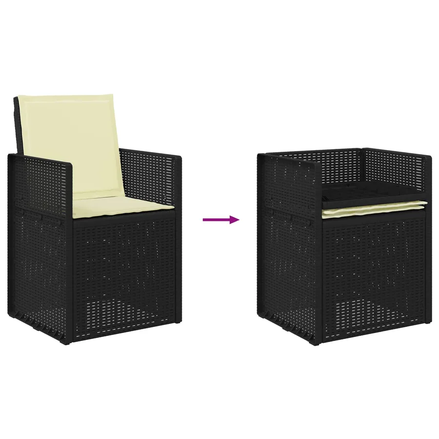 Chaises de jardin salle à manger 2 pcs Anthracite et crème PP - 9