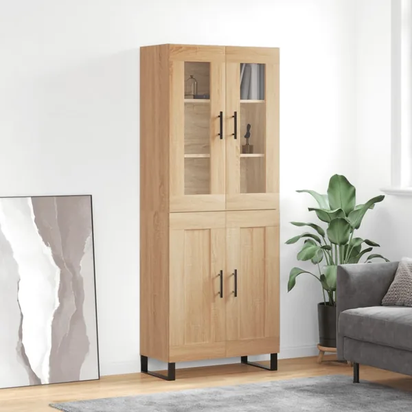 Buffet haut Chêne sonoma 69,5x34x180 cm Bois d'ingénierie