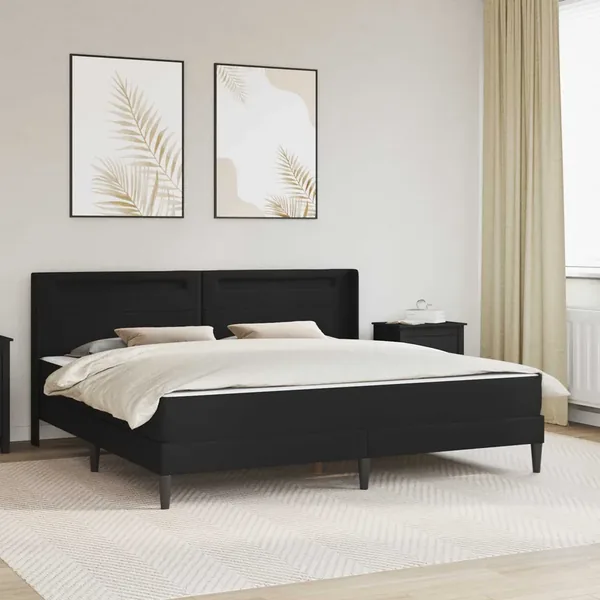 Cadre de lit avec matelas Noir 200 x 200 cm Simili cuir