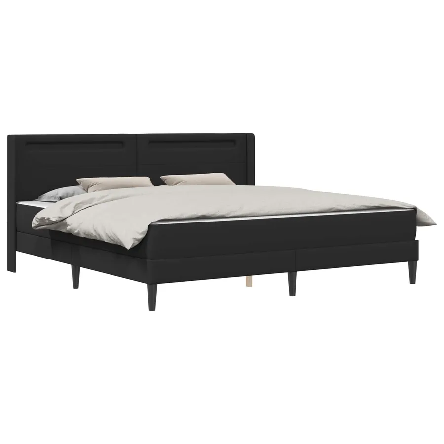 Cadre de lit avec matelas Noir 200 x 200 cm Simili cuir - 3