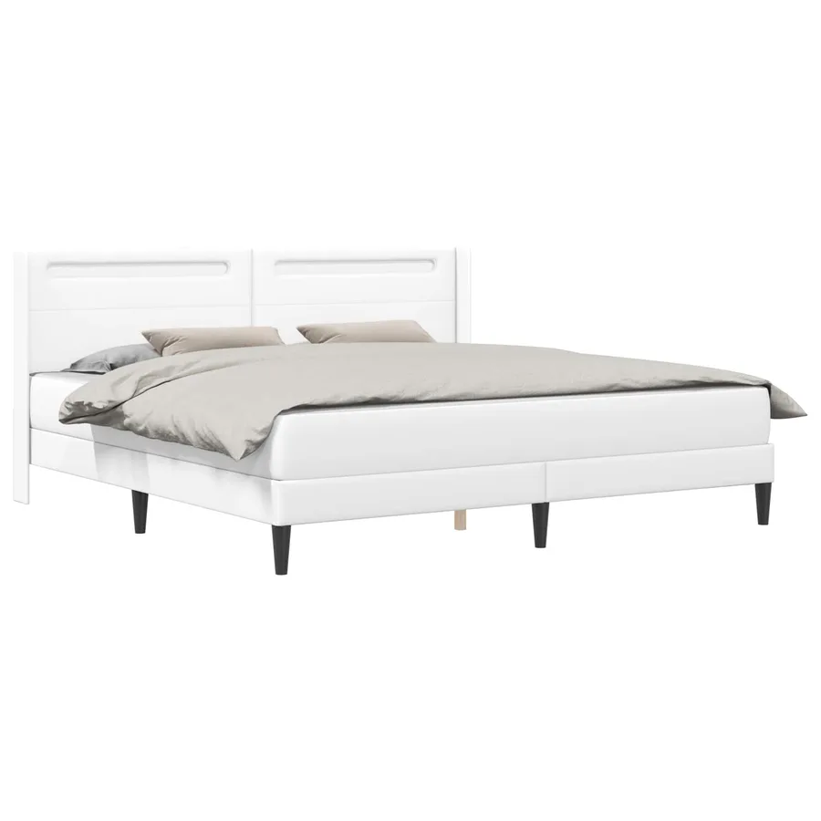 Cadre de lit avec matelas Blanc 180 x 200 cm Simili cuir - 3