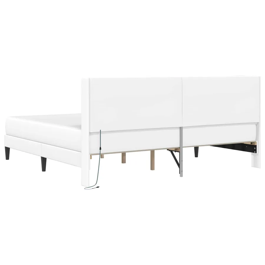 Cadre de lit avec matelas Blanc 180 x 200 cm Simili cuir - 8