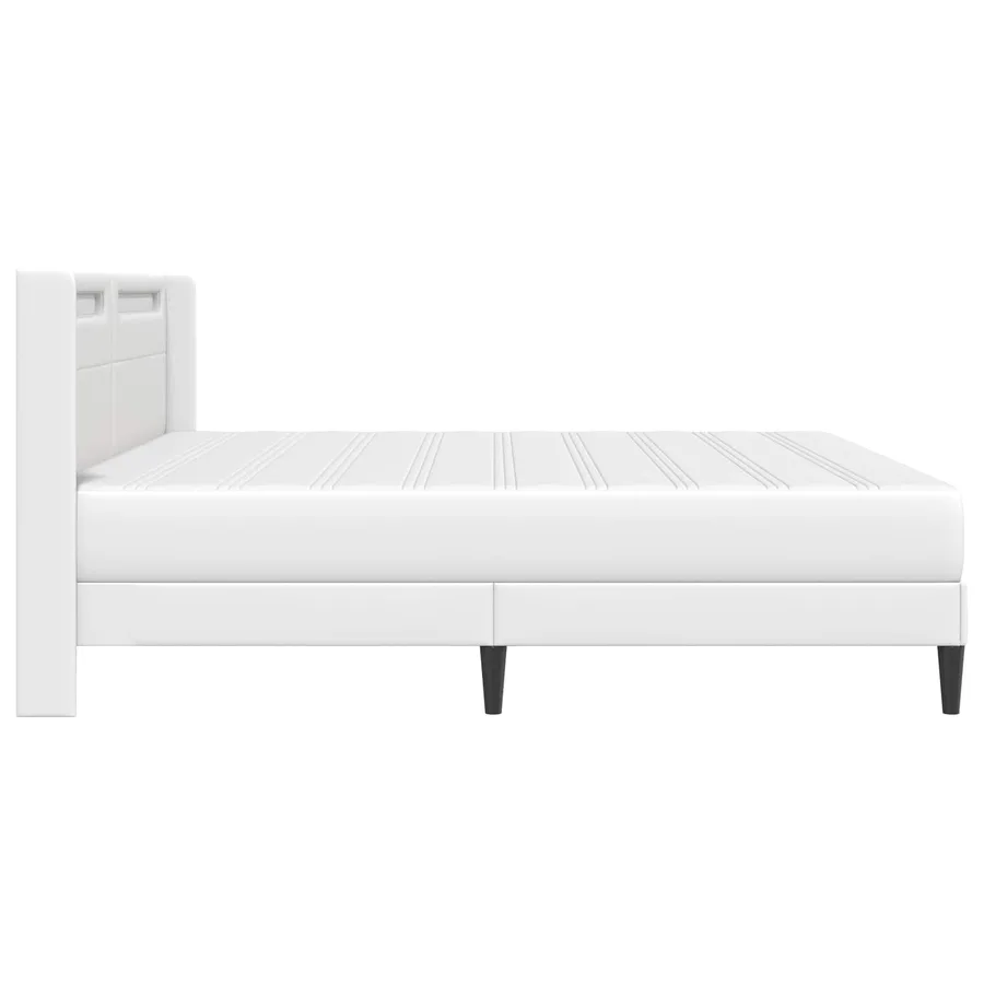 Cadre de lit avec matelas Blanc 180 x 200 cm Simili cuir - 9