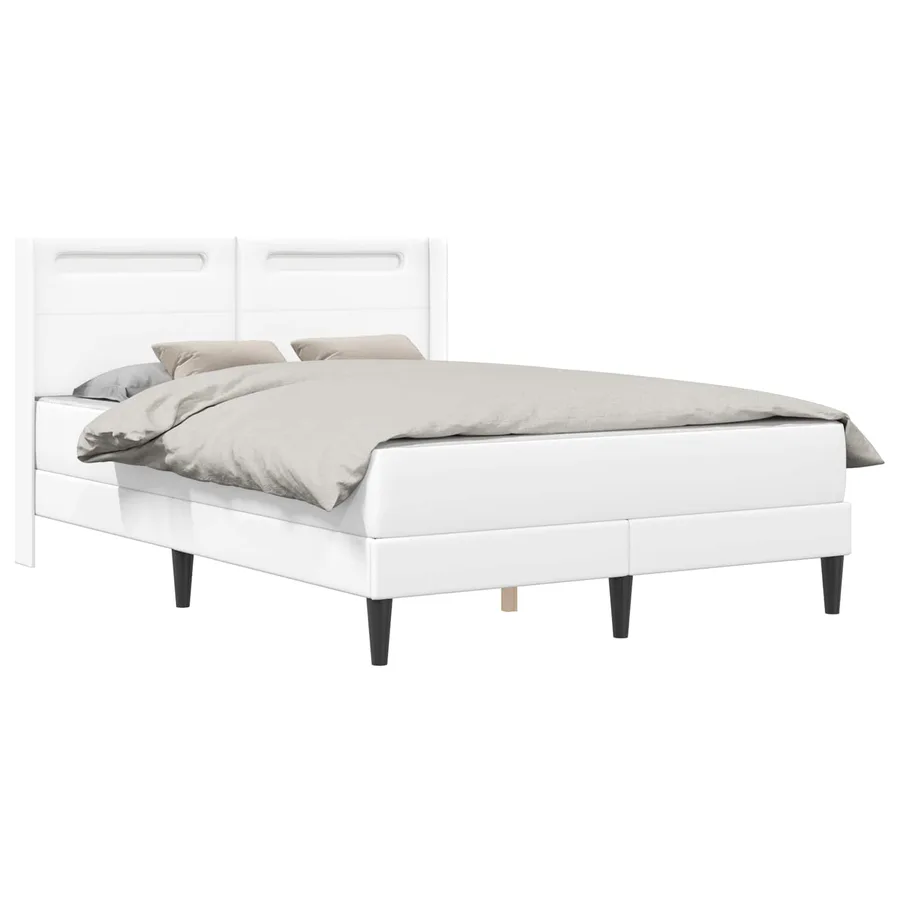 Cadre de lit avec matelas Blanc 120 x 200 cm Simili cuir - 3