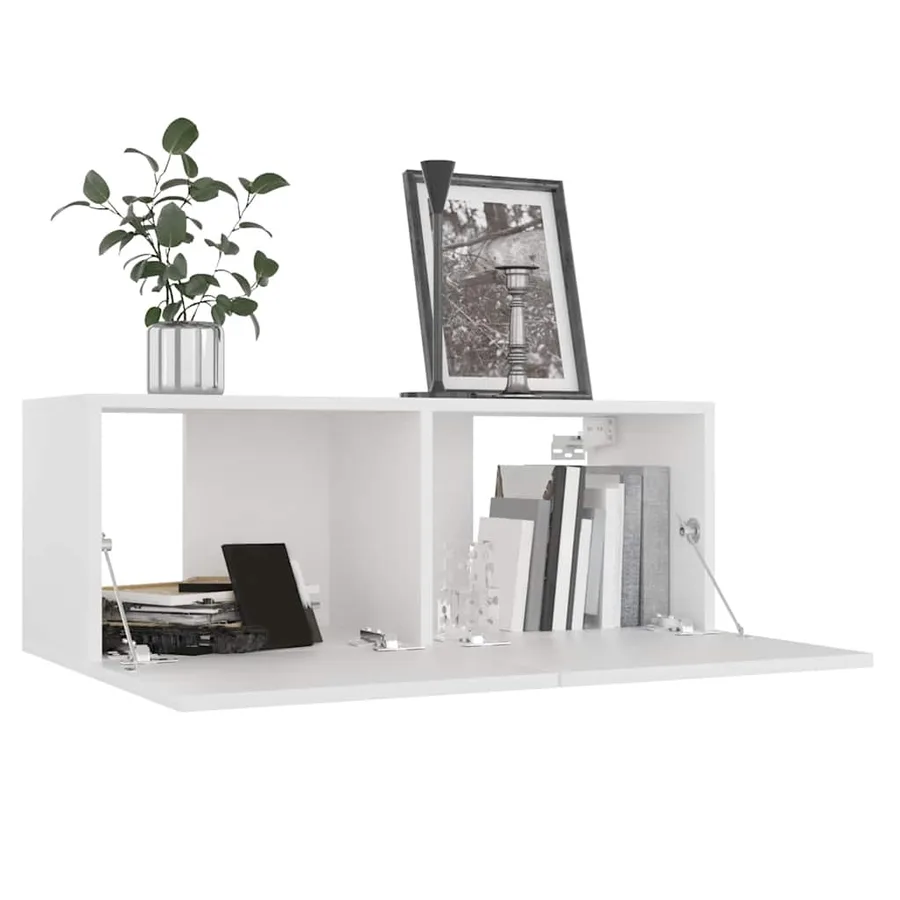 Ensemble de meubles TV 4 pcs Blanc Bois d'ingénierie - 4
