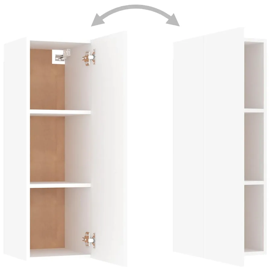 Ensemble de meubles TV 4 pcs Blanc Bois d'ingénierie - 9