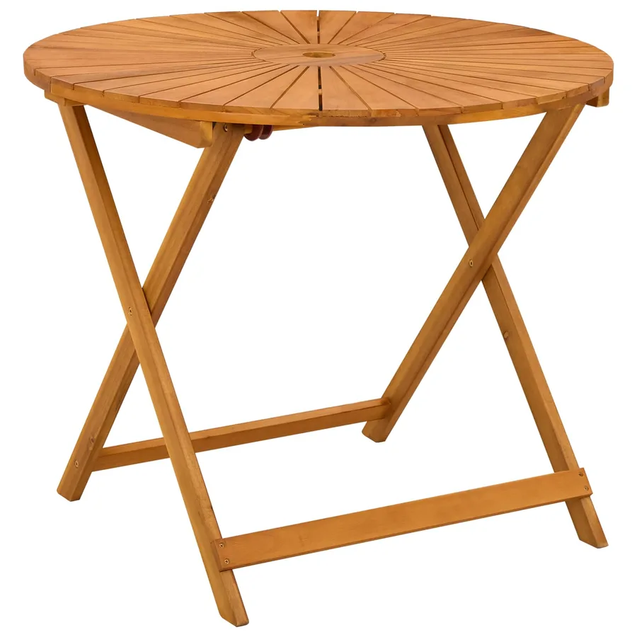 Table de jardin pliante Naturel Ø90 x 75 cm - 2