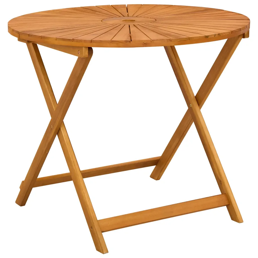 Table de jardin pliante Naturel Ø90 x 75 cm - 5