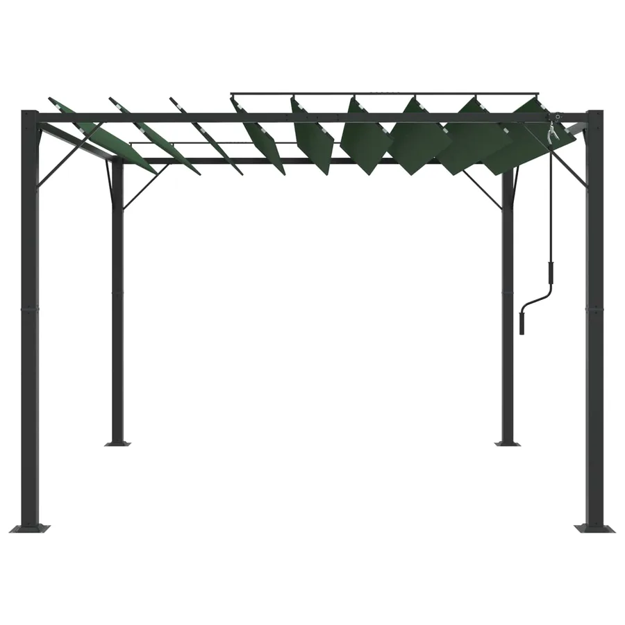 Gazebo avec toiture louvée 3 x 3 x 2,14 m Vert - 4