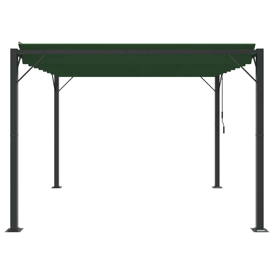 Gazebo avec toiture louvée 3 x 3 x 2,14 m Vert - 5