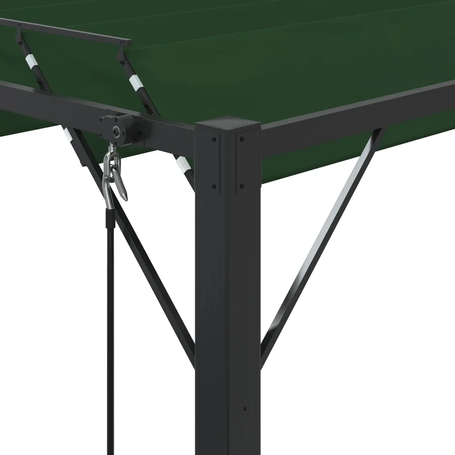Gazebo avec toiture louvée 3 x 3 x 2,14 m Vert - 6