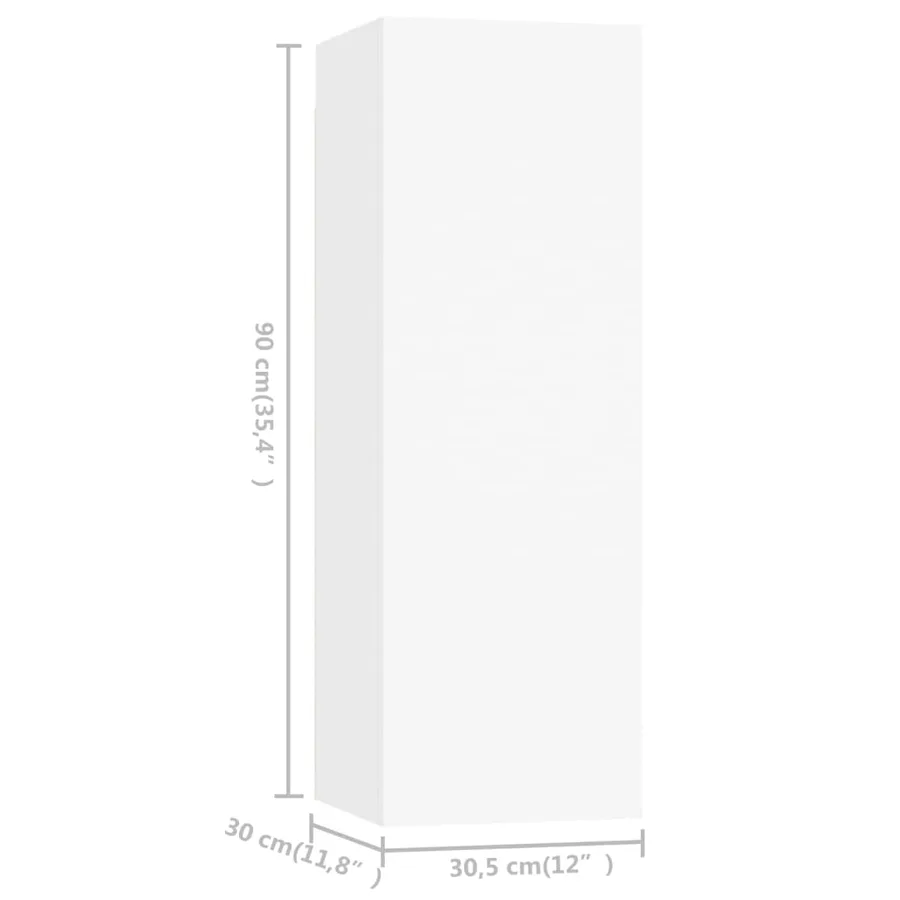Ensemble de meubles TV 4 pcs Blanc Bois d'ingénierie - 7