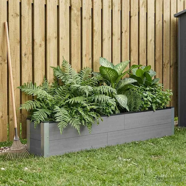 Jardinière surélevée Gris 200 x 30 x 36 cm