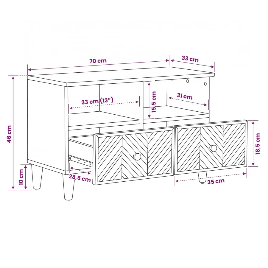 Armoires de rangement avec tiroir Marron 70 x 33,5 x 46 cm - 11