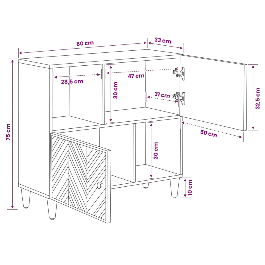 Armoires de rangement avec stockage Marron 80 x 33,5 x 75 cm - 12