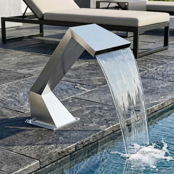 Chute d'eau de Piscine Acier inoxydable 63,5 x 29 x 51 cm
