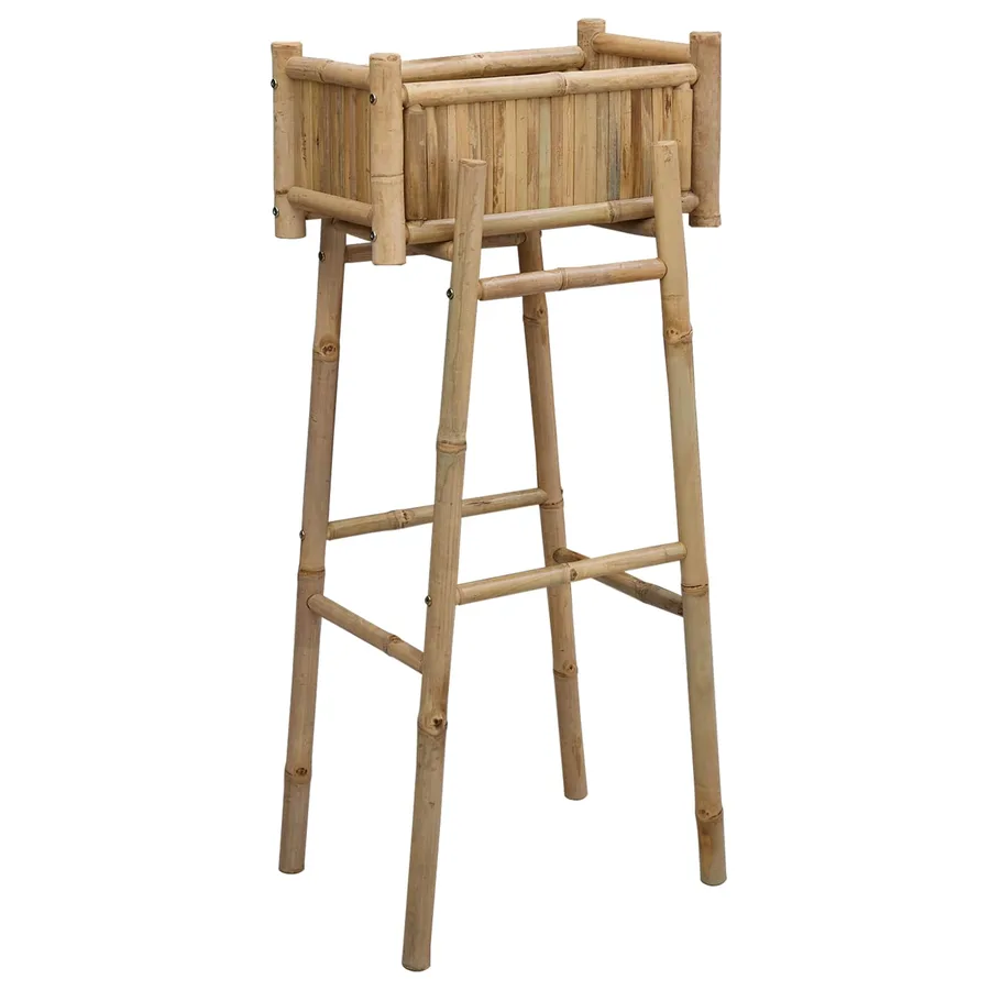 Jardinière avec support Naturel 50 x 38 x 114 cm Bambou - 2