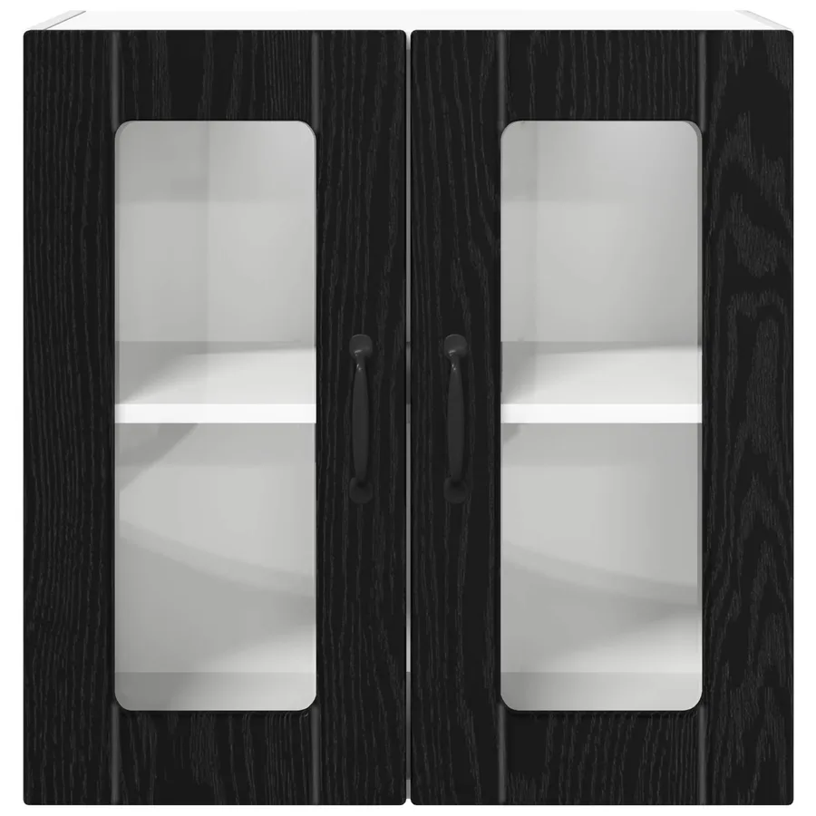 Cabinet en verre mural LUCCA Chêne noir 60 x 31 x 60 cm - 7