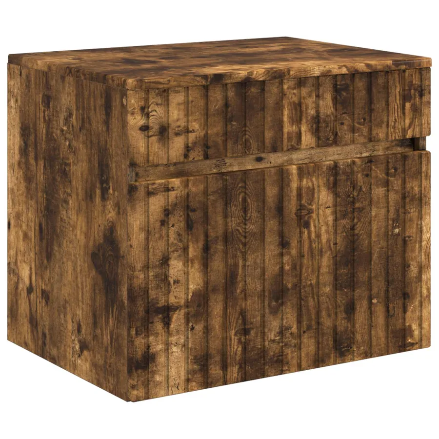 Cabinet de Salle de Bain Mural Chêne fumé 59 x 44,5 x 50 cm - 2