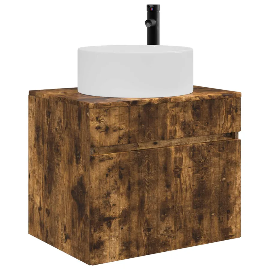 Cabinet de Salle de Bain Mural Chêne fumé 59 x 44,5 x 50 cm - 3