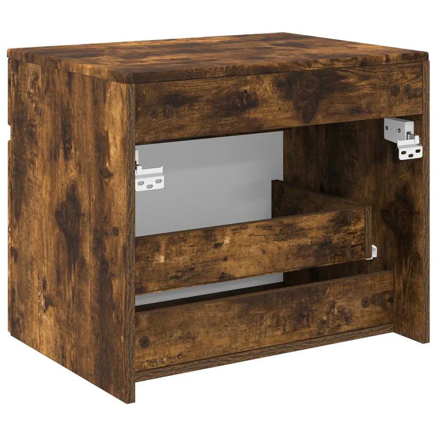 Cabinet de Salle de Bain Mural Chêne fumé 59 x 44,5 x 50 cm - 5
