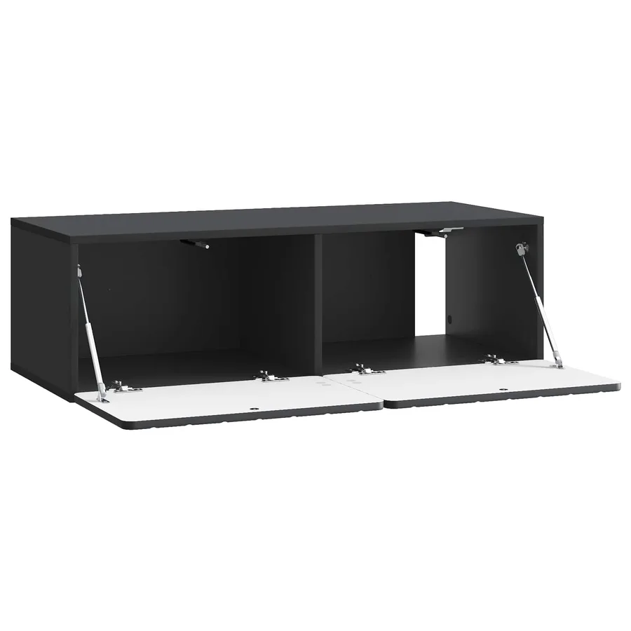 Meuble TV mural 98 x 41 x 30 cm Noir Bois d'ingénierie - 5