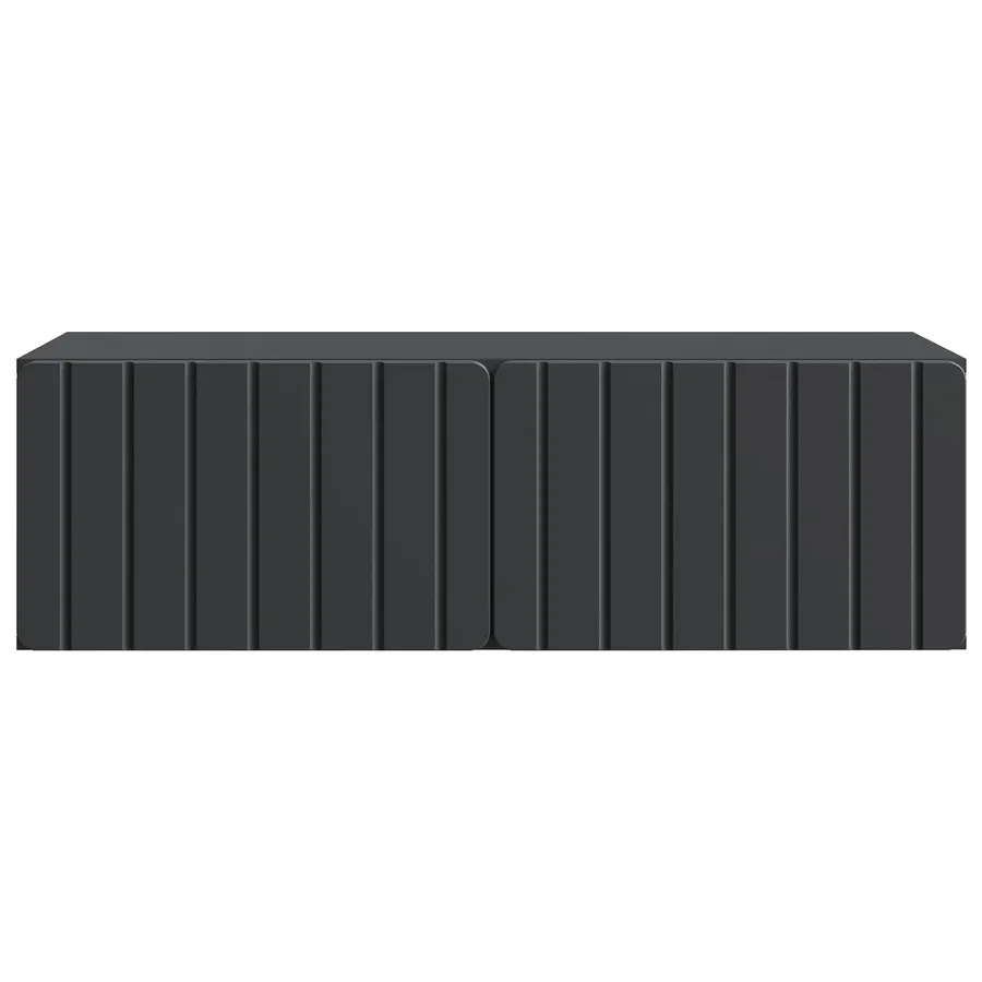 Meuble TV mural 98 x 41 x 30 cm Noir Bois d'ingénierie - 6