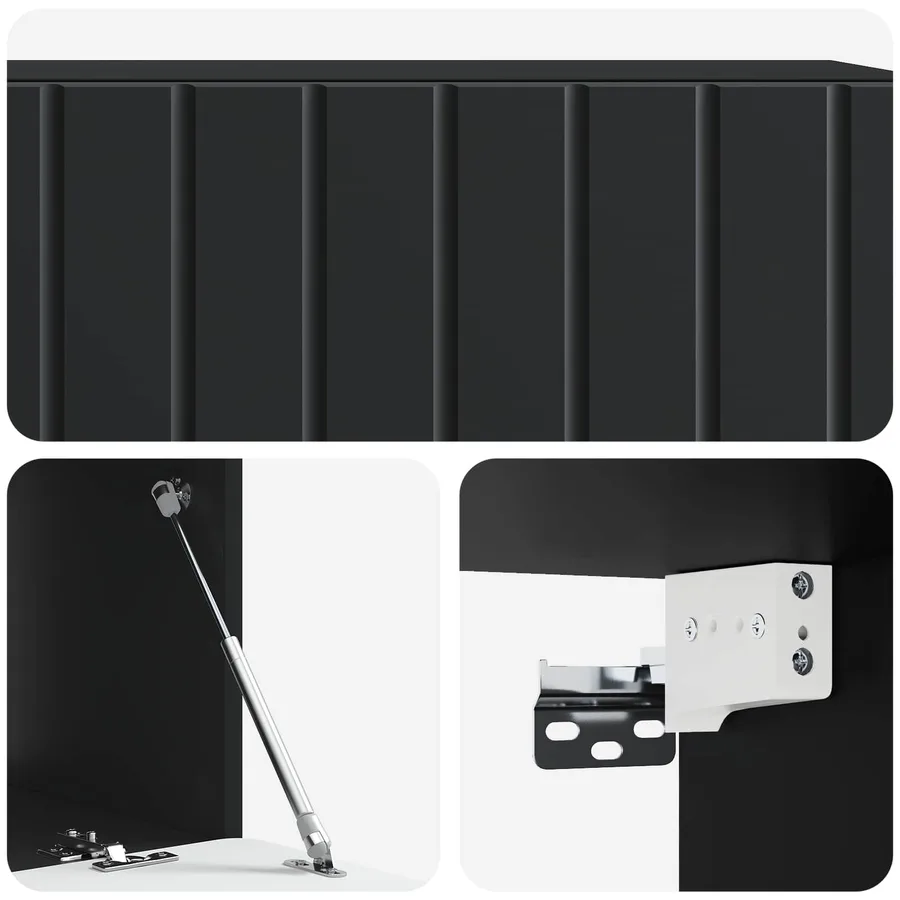 Meuble TV mural 98 x 41 x 30 cm Noir Bois d'ingénierie - 9