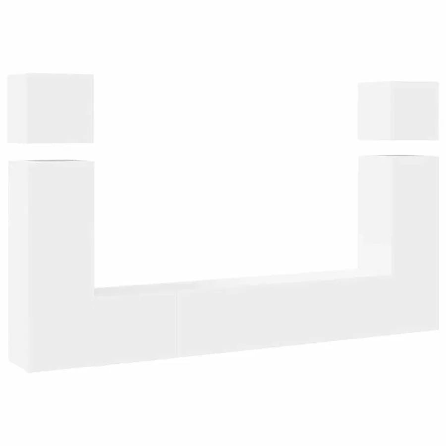 Ensemble de meubles TV 8 pcs Blanc Bois d'ingénierie - 2