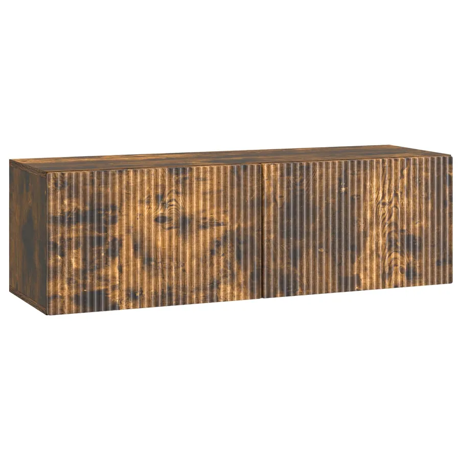 Meuble TV mural Chêne fumé 98 x 31 x 30 cm Bois d'ingénierie - 2