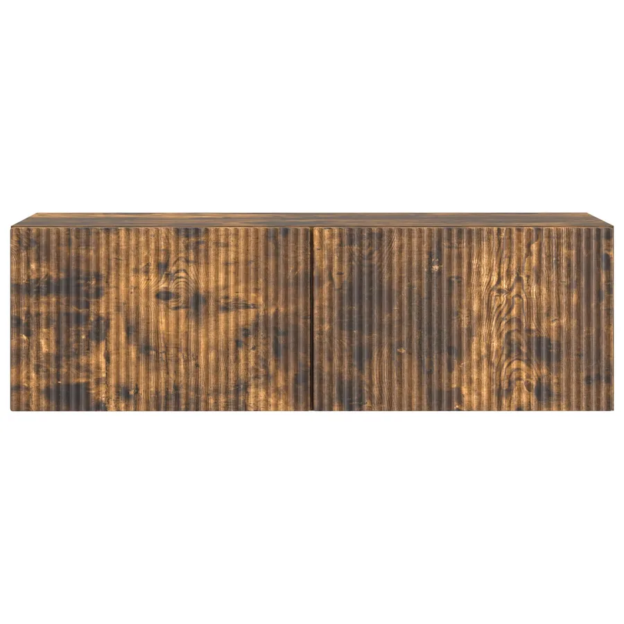 Meuble TV mural Chêne fumé 98 x 31 x 30 cm Bois d'ingénierie - 6