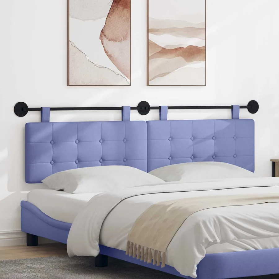 Tête de lit suspendue Bleu denim tissu