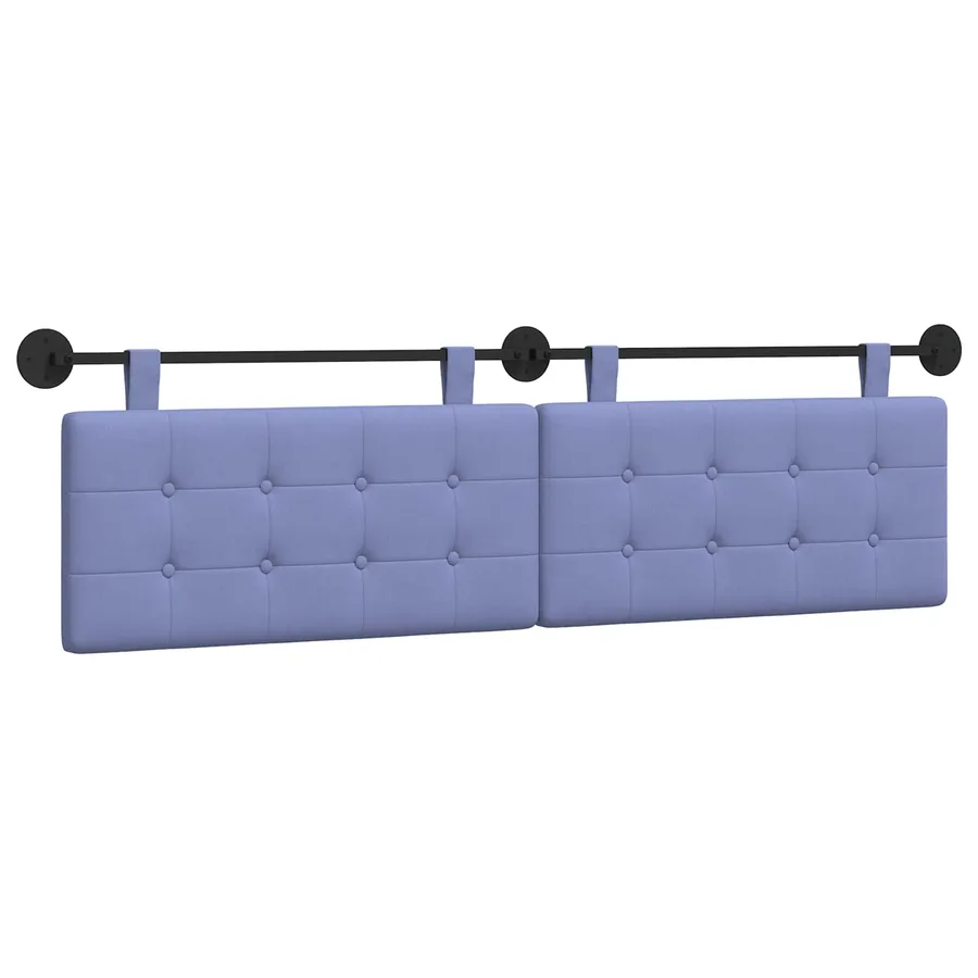 Tête de lit suspendue Bleu denim tissu - 2