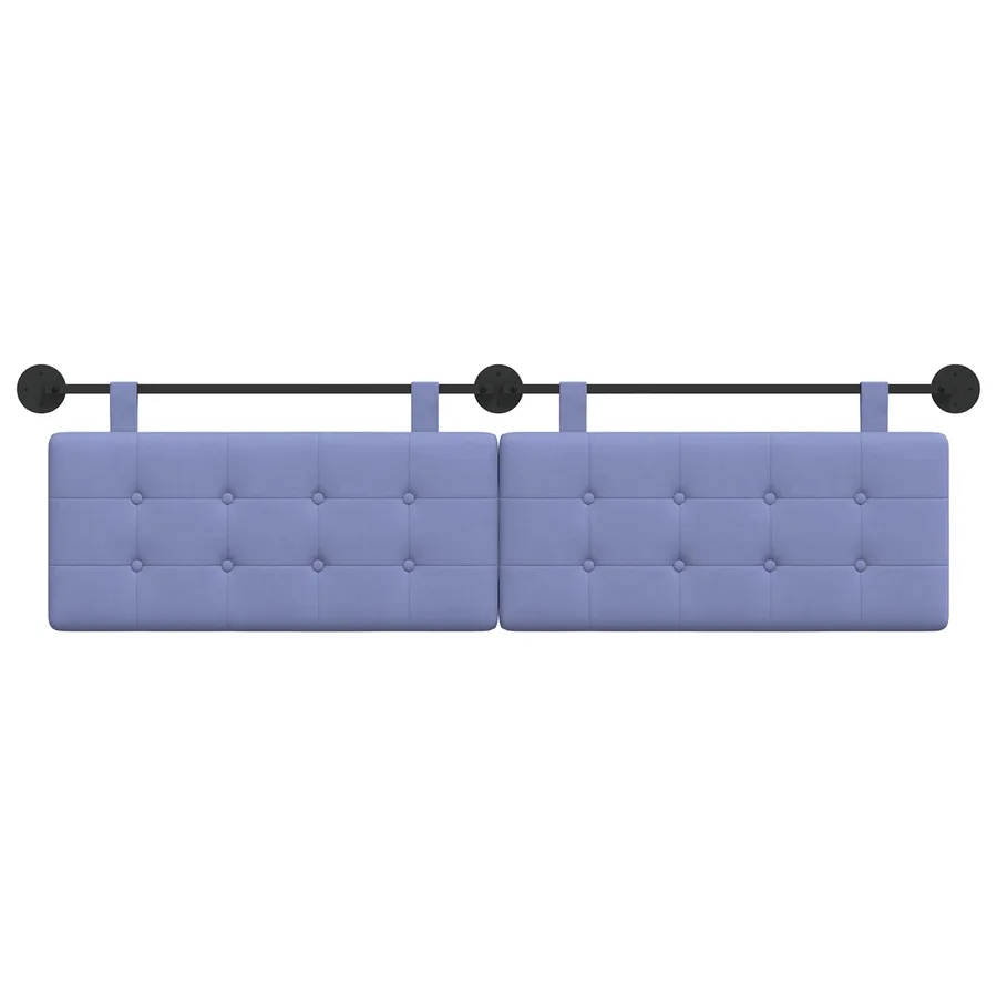Tête de lit suspendue Bleu denim tissu - 5