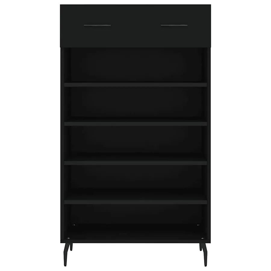 Armoire à chaussures noir 60x35x105 cm bois d'ingénierie - 6