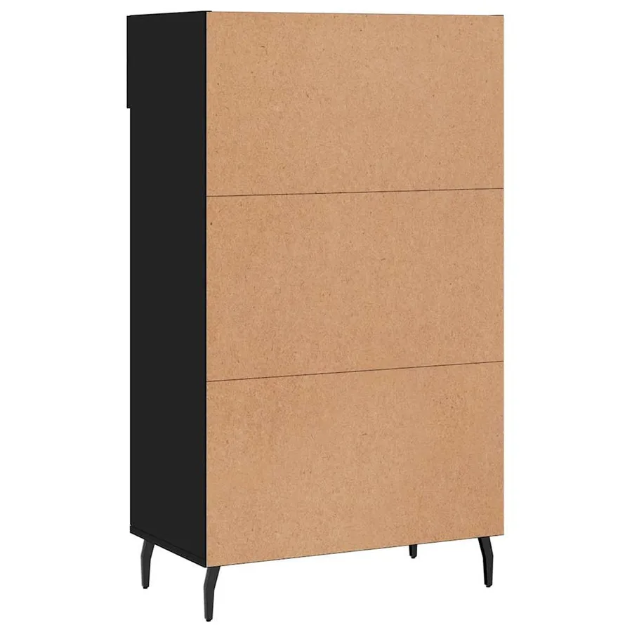 Armoire à chaussures noir 60x35x105 cm bois d'ingénierie - 8