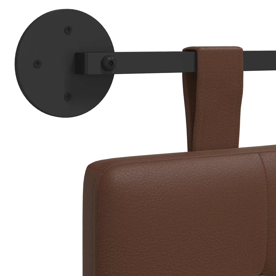 Tête de lit suspendue Marron Simili cuir - 9