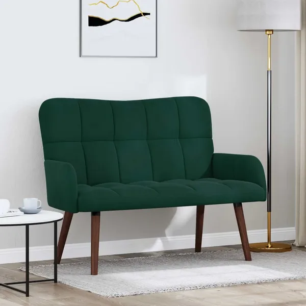 Sofa 2 places Vert foncé 115 x 61 x 87 cm Velours